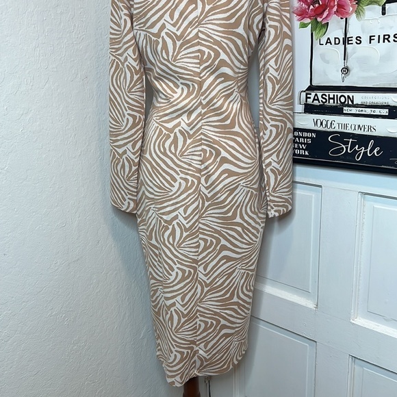 Ted Baker London Villani Zebra Print Midi Dress Size 2/S/6US - Picture 7 of 10